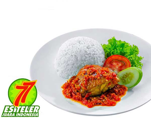 Es Teler 77 Ayam Goreng Balado + Nasi