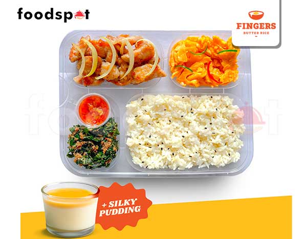 Fingers Box Chicken (Butter Rice) Silky Pudding