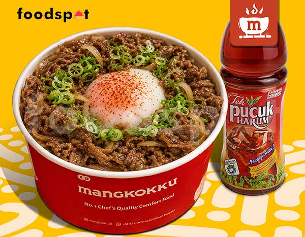 Paket Hemat Mangkokku Beef Onsen + Teh Pucuk