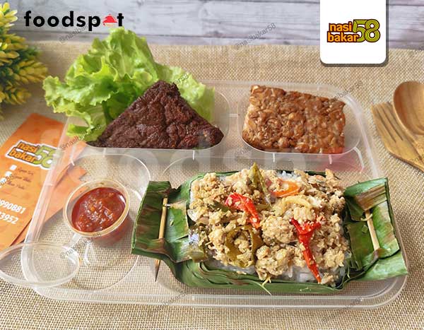 Nasi Bakar Ayam Cabe Ijo + Tahu Tempe