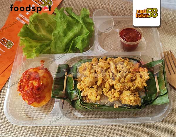 Nasi Bakar Ayam Woku + Telor Balado