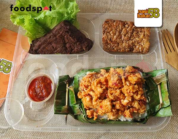 Nasi Bakar Ayam Woku + Tahu Tempe Bacem